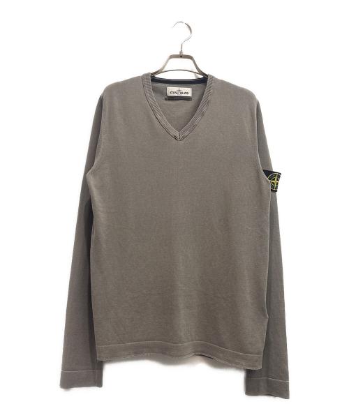 STONE ISLAND（ストーンアイランド）STONE ISLAND (ストーンアイランド) VネックTシャツ グレー サイズ:Sの古着・服飾アイテム
