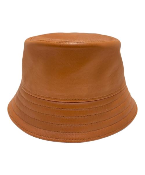 LOEWE（ロエベ）LOEWE (ロエベ) アナグラムロゴパッチレザーバケットハット ブラウン サイズ:SIZE 57の古着・服飾アイテム