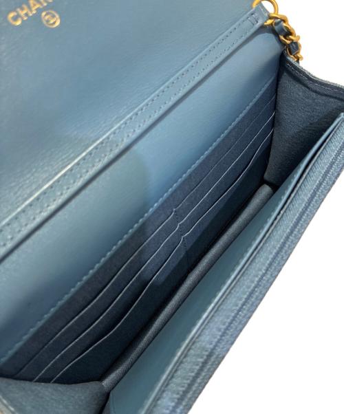 CHANEL（シャネル）CHANEL (シャネル) タイムレスクラシック/マトラッセデニムチェーンショルダーウォレット ブルーの古着・服飾アイテム