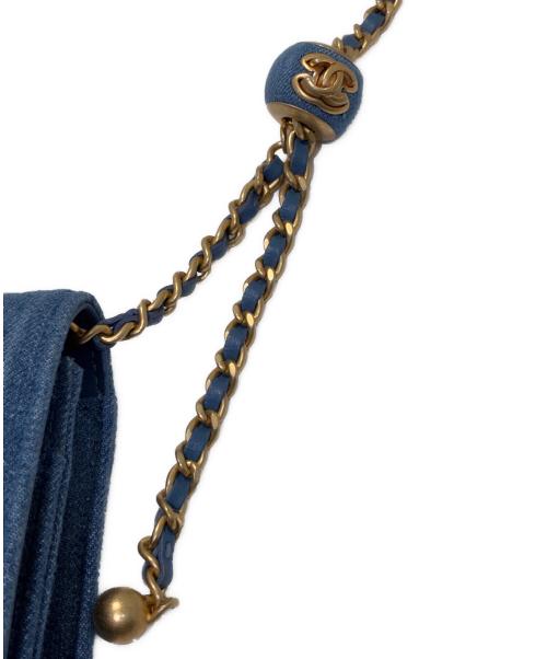 CHANEL（シャネル）CHANEL (シャネル) タイムレスクラシック/マトラッセデニムチェーンショルダーウォレット ブルーの古着・服飾アイテム