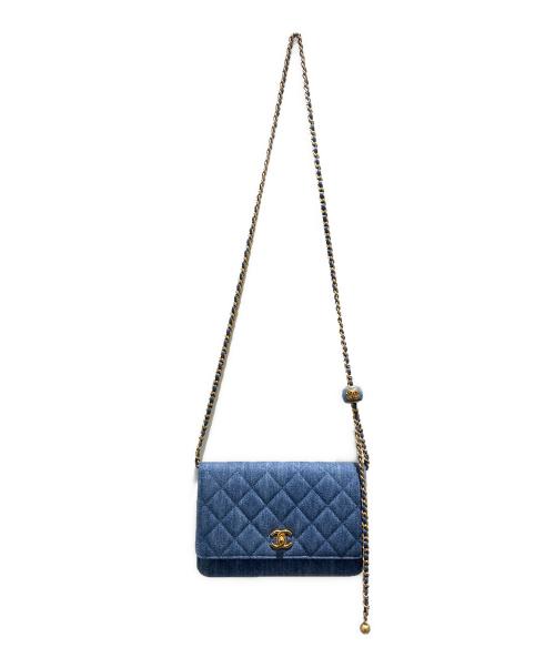 CHANEL（シャネル）CHANEL (シャネル) タイムレスクラシック/マトラッセデニムチェーンショルダーウォレット ブルーの古着・服飾アイテム