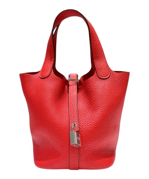 HERMES（エルメス）HERMES (エルメス) Picotin Lock PM ピコタンロック PM/トリヨンクレマンス/ルージュカザック/X刻印：2016年製造/シルバー金具 ルージュカザック サイズ:PMの古着・服飾アイテム