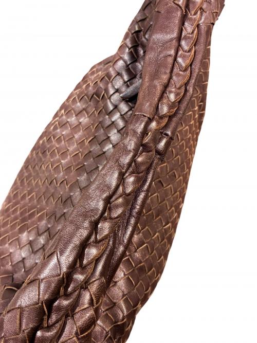 BOTTEGA VENETA（ボッテガベネタ）BOTTEGA VENETA (ボッテガベネタ) イントレチャートホーボーハンドバッグ ブラウンの古着・服飾アイテム
