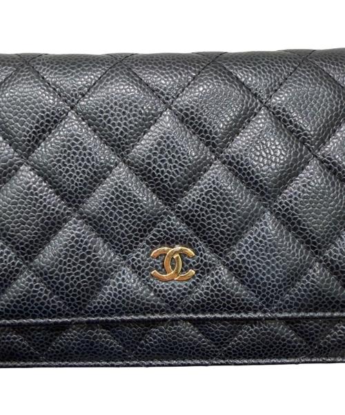 CHANEL（シャネル）CHANEL (シャネル) タイムレスクラシック/マトラッセ チェーンショルダーウォレット ブラックの古着・服飾アイテム