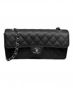 CHANELシャネル）の古着「イーストウエスト マトラッセショルダーバッグ/キャビアスキン/シルバー金具/1341****/2010年頃」｜ブラック×シルバー金具