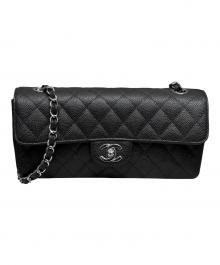CHANEL（シャネル）の古着「イーストウエスト マトラッセショルダーバッグ/キャビアスキン/シルバー金具/1341****/2010年頃」｜ブラック×シルバー金具