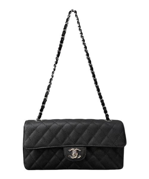 CHANEL（シャネル）CHANEL (シャネル) イーストウエスト マトラッセショルダーバッグ/キャビアスキン/シルバー金具/1341****/2010年頃 ブラック×シルバー金具 サイズ:25の古着・服飾アイテム