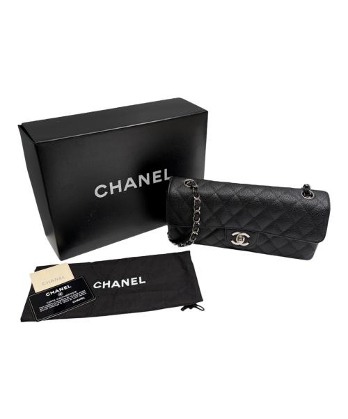 CHANEL（シャネル）CHANEL (シャネル) イーストウエスト マトラッセショルダーバッグ/キャビアスキン/シルバー金具/1341****/2010年頃 ブラック×シルバー金具 サイズ:25の古着・服飾アイテム