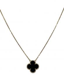 VAN CLEEF & ARPELS（ヴァンクリーフ＆アーペル）の古着「Vintage Alhambra Onyx Necklace ヴィンテージアルハンブラ オニキス ネックレス/VCARA45800」