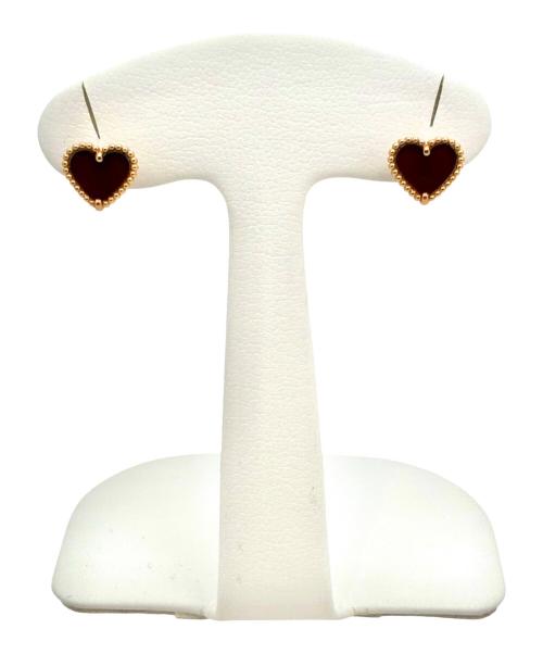 VAN CLEEF & ARPELS（ヴァンクリーフ＆アーペル）VAN CLEEF & ARPELS (ヴァンクリーフ＆アーペル) Sweet Alhambra heart earrings スウィート アルハンブラ ハート ピアス カーネリアン サイズ:スウィートアルハンブラの古着・服飾アイテム