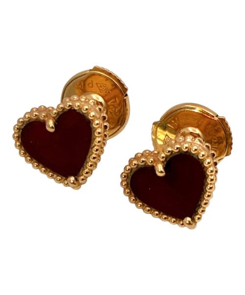 VAN CLEEF & ARPELS（ヴァンクリーフ＆アーペル）VAN CLEEF & ARPELS (ヴァンクリーフ＆アーペル) Sweet Alhambra heart earrings スウィート アルハンブラ ハート ピアス カーネリアン サイズ:スウィートアルハンブラの古着・服飾アイテム