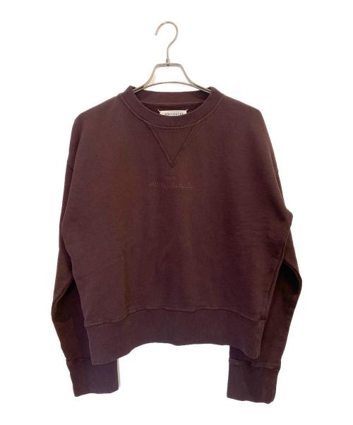 Maison Margiela（メゾンマルジェラ）Maison Margiela (メゾンマルジェラ) ロゴクルーネックスウェット ボルドー サイズ:Sの古着・服飾アイテム
