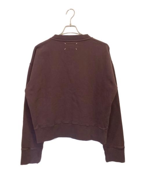 Maison Margiela（メゾンマルジェラ）Maison Margiela (メゾンマルジェラ) ロゴクルーネックスウェット ボルドー サイズ:Sの古着・服飾アイテム