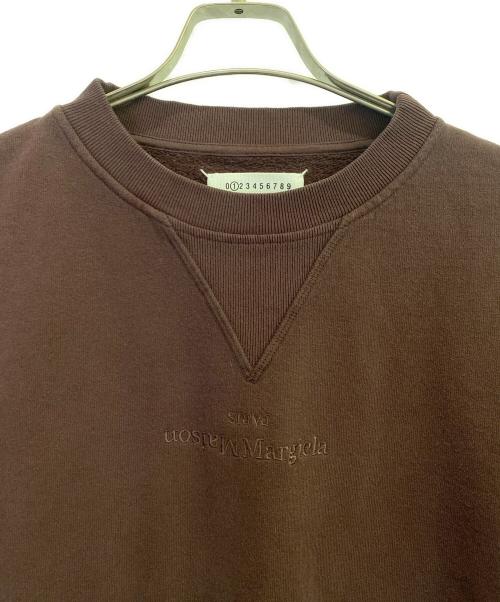 Maison Margiela（メゾンマルジェラ）Maison Margiela (メゾンマルジェラ) ロゴクルーネックスウェット ボルドー サイズ:Sの古着・服飾アイテム