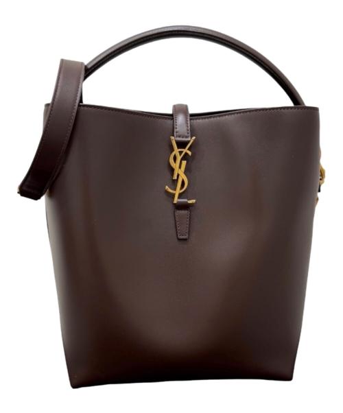 Saint Laurent Paris（サンローランパリ）Saint Laurent Paris (サンローランパリ) LE37/ハンドバッグ ブラウンの古着・服飾アイテム