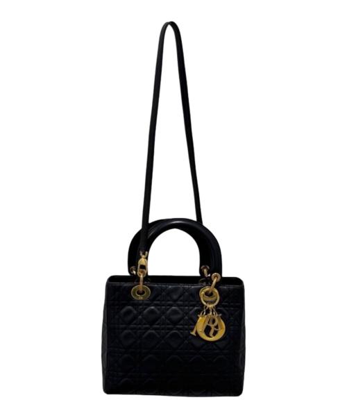 Christian Dior（クリスチャン ディオール）Christian Dior (クリスチャン ディオール) レディディオールミディアム ハンドバッグ ブラック サイズ:ミディアムの古着・服飾アイテム