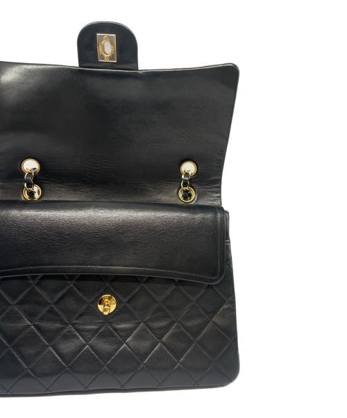 CHANEL（シャネル）CHANEL (シャネル) マトラッセ25 スクエア/Wフラップチェーンショルダーバッグ ブラック サイズ:25の古着・服飾アイテム
