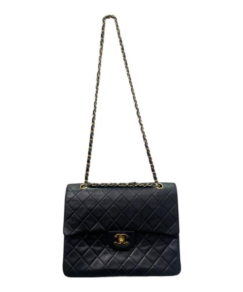 CHANEL（シャネル）CHANEL (シャネル) マトラッセ25 スクエア/Wフラップチェーンショルダーバッグ ブラック サイズ:25の古着・服飾アイテム
