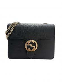 GUCCI（グッチ）の古着「インターロッキングGチェーンショルダーバッグ」｜ブラック