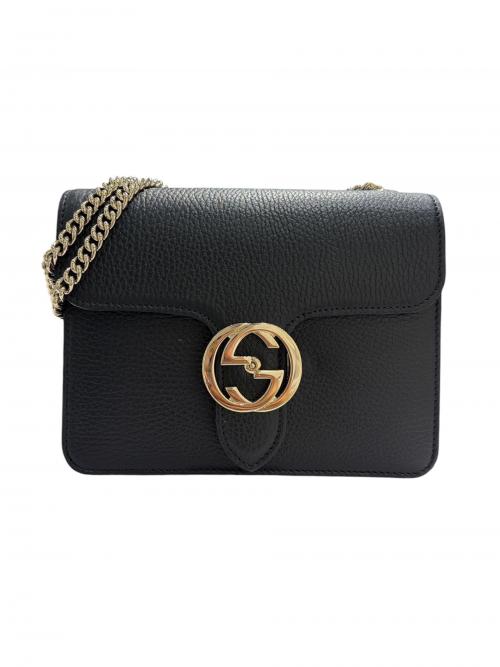 GUCCI（グッチ）GUCCI (グッチ) インターロッキングGチェーンショルダーバッグ ブラック サイズ:-の古着・服飾アイテム