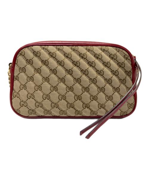 GUCCI（グッチ）GUCCI (グッチ) GGマーモントGGキャンバスチェーンショルダーバッグ ベージュの古着・服飾アイテム