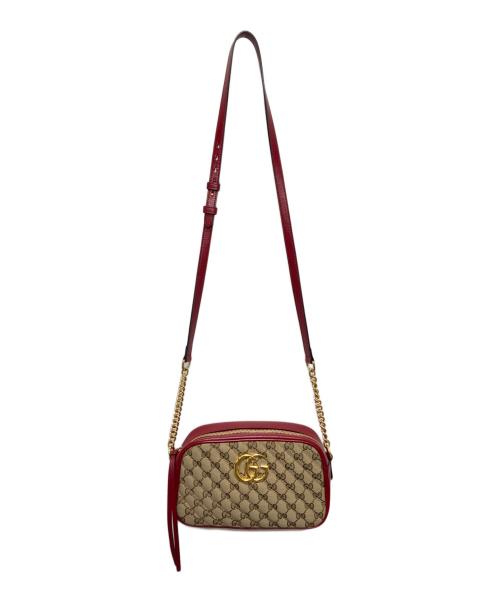 GUCCI（グッチ）GUCCI (グッチ) GGマーモントGGキャンバスチェーンショルダーバッグ ベージュの古着・服飾アイテム