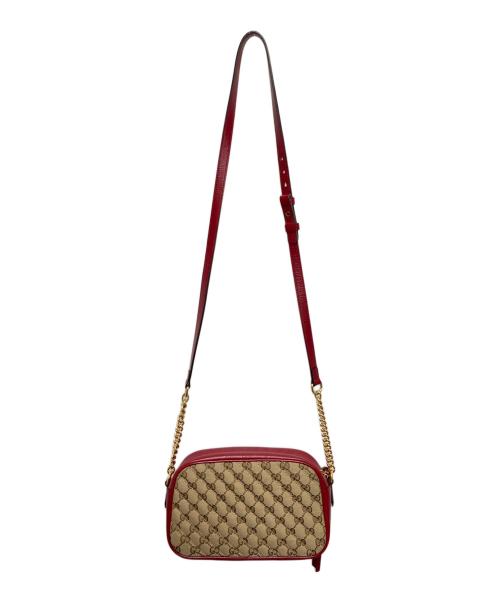 GUCCI（グッチ）GUCCI (グッチ) GGマーモントGGキャンバスチェーンショルダーバッグ ベージュの古着・服飾アイテム