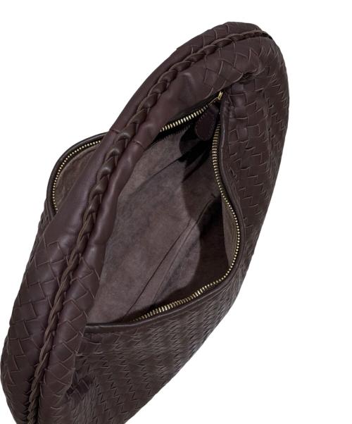 BOTTEGA VENETA（ボッテガベネタ）BOTTEGA VENETA (ボッテガベネタ) イントレチャートホーボーバッグ ブラウンの古着・服飾アイテム