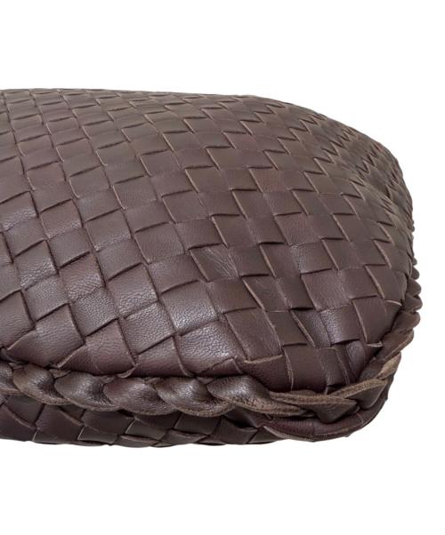 BOTTEGA VENETA（ボッテガベネタ）BOTTEGA VENETA (ボッテガベネタ) イントレチャートホーボーバッグ ブラウンの古着・服飾アイテム