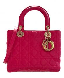 Christian Dior（クリスチャン ディオール）の古着「LADY DIOR ミディアムハンドバッグ」｜ピンク