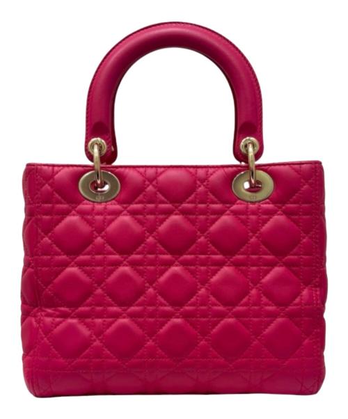 Christian Dior（クリスチャン ディオール）Christian Dior (クリスチャン ディオール) LADY DIOR ミディアムハンドバッグ ピンク サイズ:ミディアムの古着・服飾アイテム