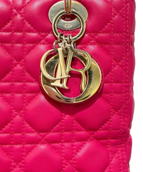 Christian Dior（クリスチャン ディオール）Christian Dior (クリスチャン ディオール) LADY DIOR ミディアムハンドバッグ ピンク サイズ:ミディアムの古着・服飾アイテム