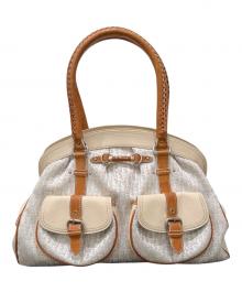 Christian Dior（クリスチャン ディオール）の古着「トロッターがま口ハンドバッグ」｜ホワイト