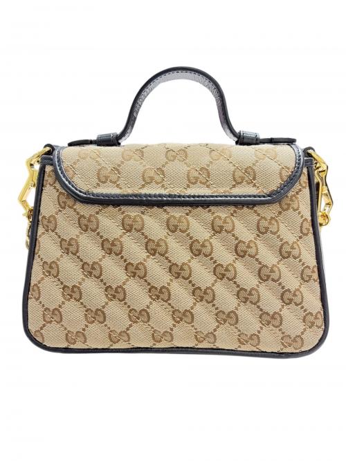 GUCCI（グッチ）GUCCI (グッチ) GGマーモント ミニトップハンドルバッグ ベージュ サイズ:-の古着・服飾アイテム