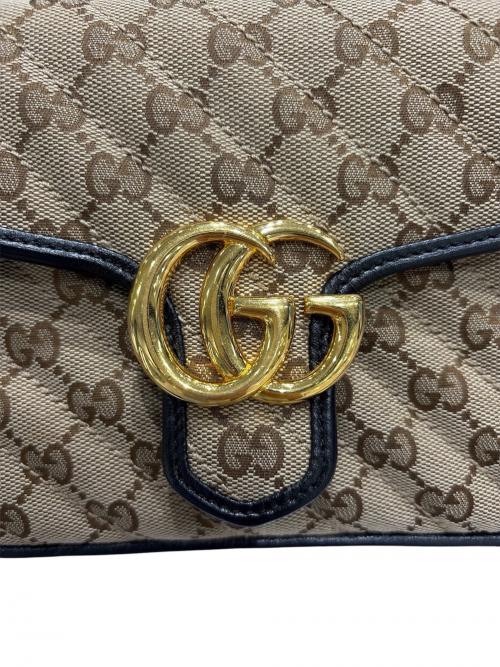 GUCCI（グッチ）GUCCI (グッチ) GGマーモント ミニトップハンドルバッグ ベージュ サイズ:-の古着・服飾アイテム