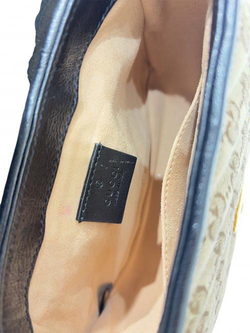 GUCCI（グッチ）GUCCI (グッチ) GGマーモント ミニトップハンドルバッグ ベージュ サイズ:-の古着・服飾アイテム