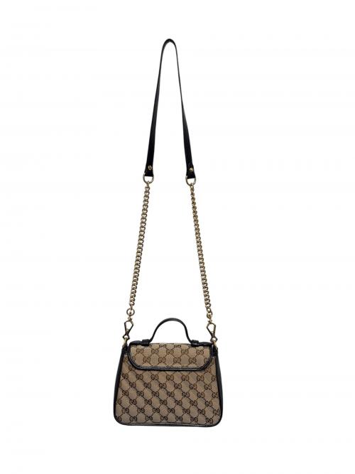 GUCCI（グッチ）GUCCI (グッチ) GGマーモント ミニトップハンドルバッグ ベージュ サイズ:-の古着・服飾アイテム