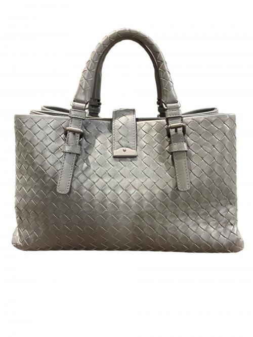 BOTTEGA VENETA（ボッテガベネタ）BOTTEGA VENETA (ボッテガベネタ) イントレチャート ローマハンドバッグ グレー サイズ:－の古着・服飾アイテム