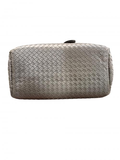 BOTTEGA VENETA（ボッテガベネタ）BOTTEGA VENETA (ボッテガベネタ) イントレチャート ローマハンドバッグ グレー サイズ:－の古着・服飾アイテム