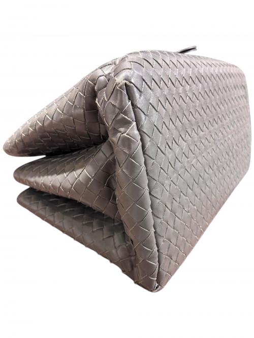 BOTTEGA VENETA（ボッテガベネタ）BOTTEGA VENETA (ボッテガベネタ) イントレチャート ローマハンドバッグ グレー サイズ:－の古着・服飾アイテム
