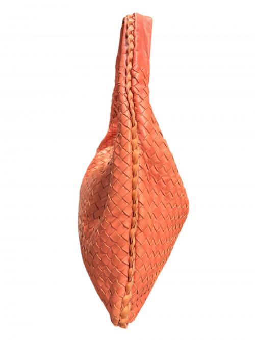 BOTTEGA VENETA（ボッテガベネタ）BOTTEGA VENETA (ボッテガベネタ) イントレチャート ホーボーバッグ ピンクの古着・服飾アイテム