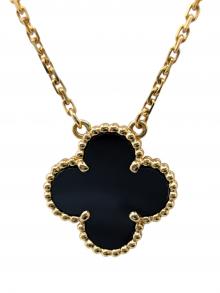 VAN CLEEF & ARPELS（ヴァンクリーフ＆アーペル）の古着「Vintage Alhambra pendant, 18K yellow gold, onyx ヴィンテージ アルハンブラ ペンダント オニキス」