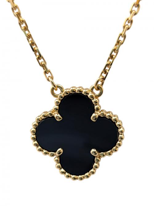 VAN CLEEF & ARPELS（ヴァンクリーフ＆アーペル）VAN CLEEF & ARPELS (ヴァンクリーフ＆アーペル) Vintage Alhambra pendant, 18K yellow gold, onyx ヴィンテージ アルハンブラ ペンダント オニキス サイズ:41.5cmの古着・服飾アイテム