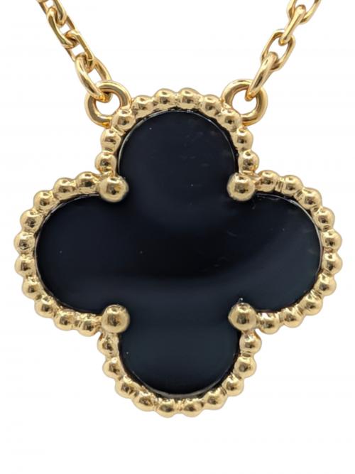 VAN CLEEF & ARPELS（ヴァンクリーフ＆アーペル）VAN CLEEF & ARPELS (ヴァンクリーフ＆アーペル) Vintage Alhambra pendant, 18K yellow gold, onyx ヴィンテージ アルハンブラ ペンダント オニキス サイズ:41.5cmの古着・服飾アイテム