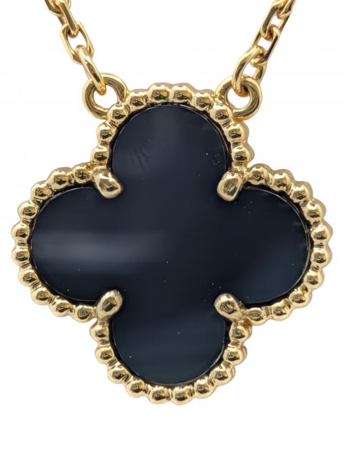 VAN CLEEF & ARPELS（ヴァンクリーフ＆アーペル）VAN CLEEF & ARPELS (ヴァンクリーフ＆アーペル) Vintage Alhambra pendant, 18K yellow gold, onyx ヴィンテージ アルハンブラ ペンダント オニキス サイズ:41.5cmの古着・服飾アイテム