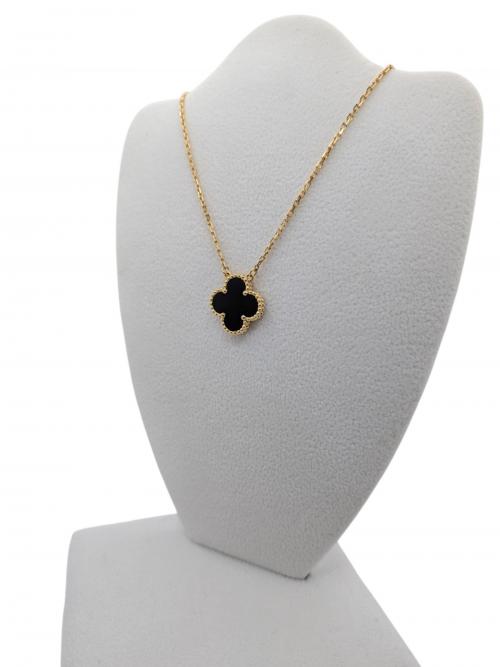 VAN CLEEF & ARPELS（ヴァンクリーフ＆アーペル）VAN CLEEF & ARPELS (ヴァンクリーフ＆アーペル) Vintage Alhambra pendant, 18K yellow gold, onyx ヴィンテージ アルハンブラ ペンダント オニキス サイズ:41.5cmの古着・服飾アイテム