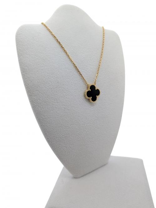 VAN CLEEF & ARPELS（ヴァンクリーフ＆アーペル）VAN CLEEF & ARPELS (ヴァンクリーフ＆アーペル) Vintage Alhambra pendant, 18K yellow gold, onyx ヴィンテージ アルハンブラ ペンダント オニキス サイズ:41.5cmの古着・服飾アイテム