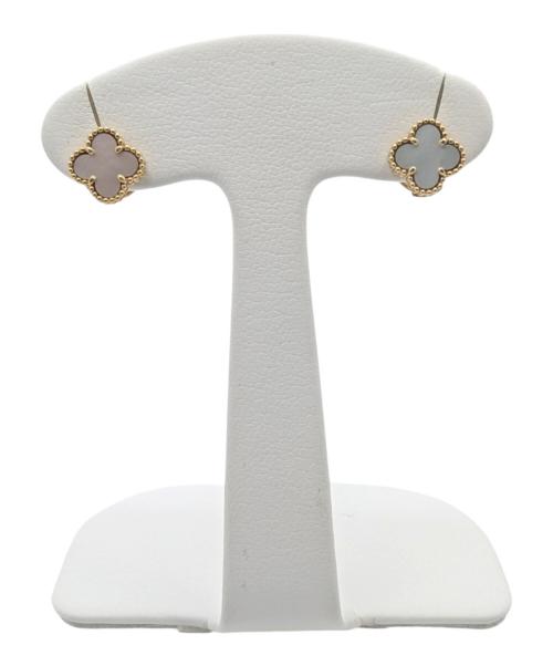 VAN CLEEF & ARPELS（ヴァンクリーフ＆アーペル）VAN CLEEF & ARPELS (ヴァンクリーフ＆アーペル) Sweet Alhambra earstuds スウィート アルハンブラ ピアス ホワイト マザーオブパール サイズ:スウィートアルハンブラの古着・服飾アイテム