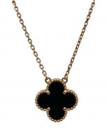 VAN CLEEF & ARPELS（ヴァンクリーフ＆アーペル）の古着「Vintage Alhambra Onyx/ヴィンテージアルハンブラ オニキス ネックレス」