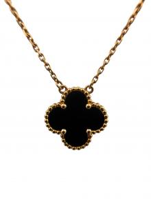 VAN CLEEF & ARPELS（ヴァンクリーフ＆アーペル）の古着「 Vintage Alhambra pendant, 18K yellow gold, onyx ヴィンテージ アルハンブラ ペンダント オニキス」